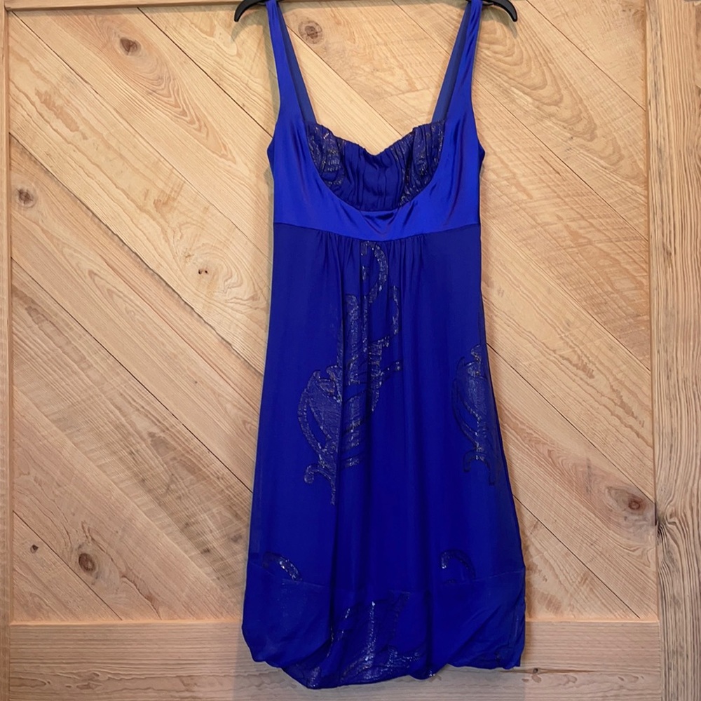 Nicole Miller royal blue bubble dress